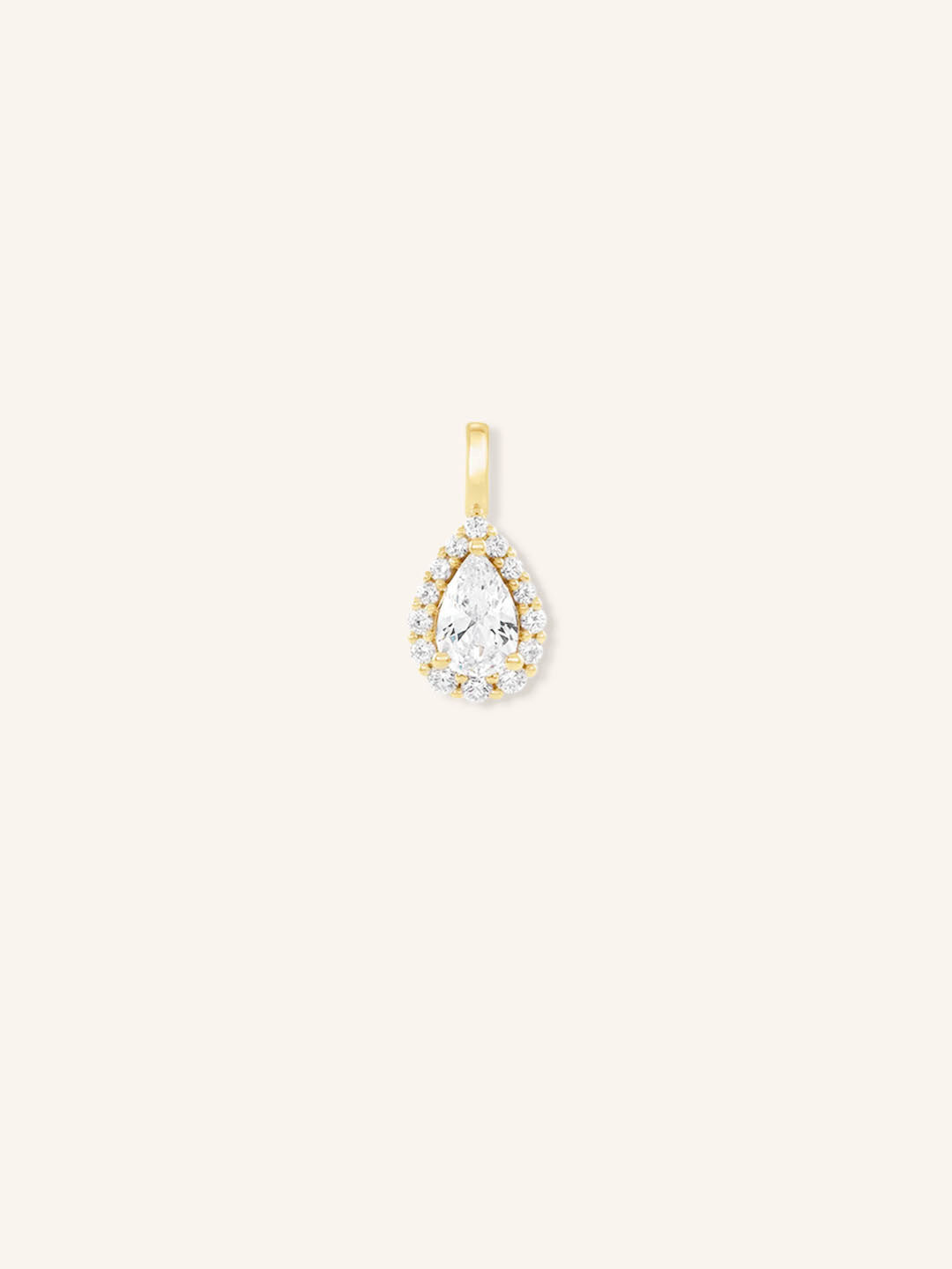 Halo-Style Pear Diamond Pendant