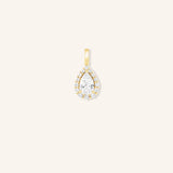 Halo-Style Pear Diamond Pendant