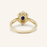 Wyona Oval Blue Sapphire Halo-Style Ring