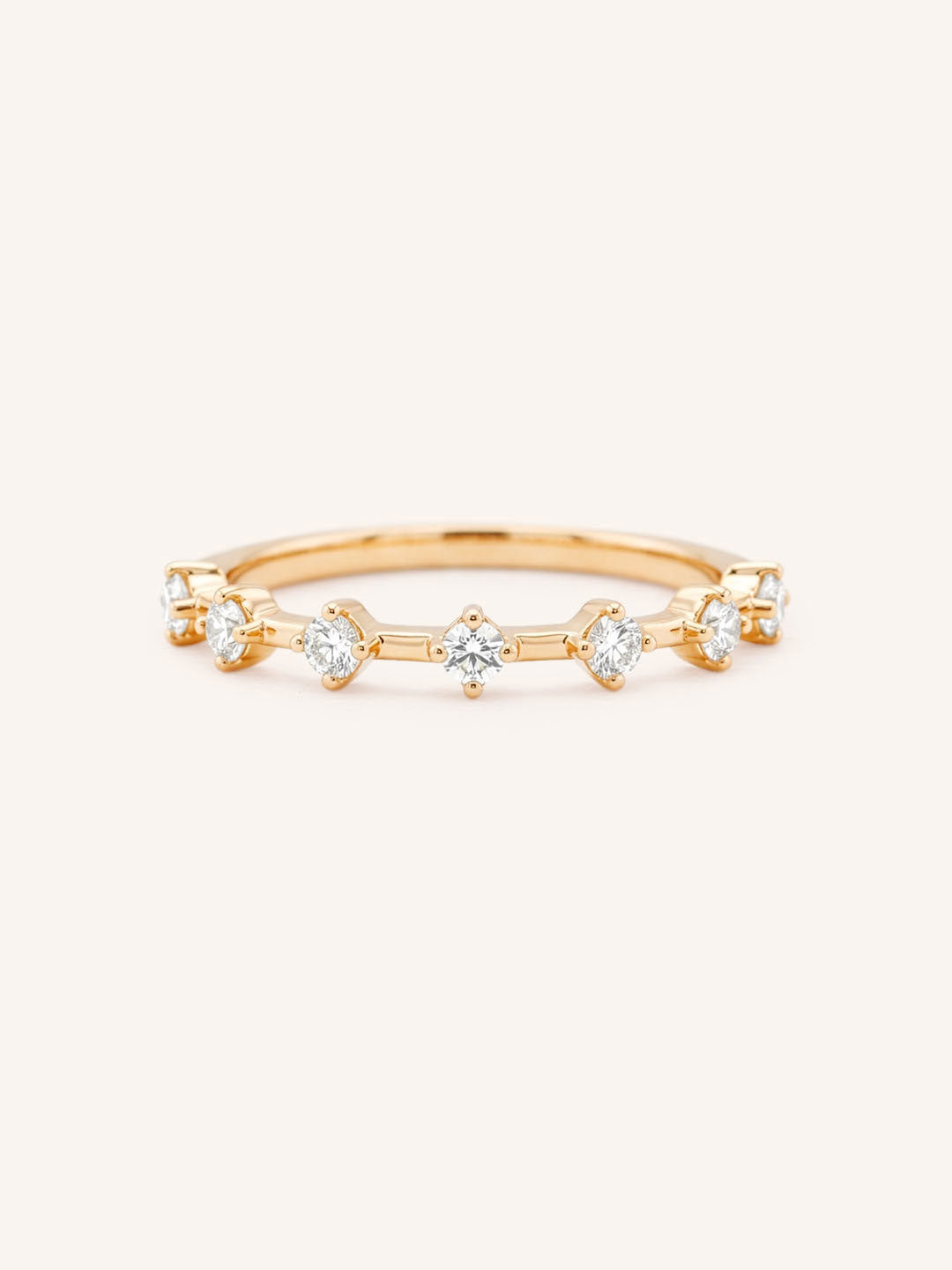 Rose Gold Arianna Diamond Wedding Band front view on white background