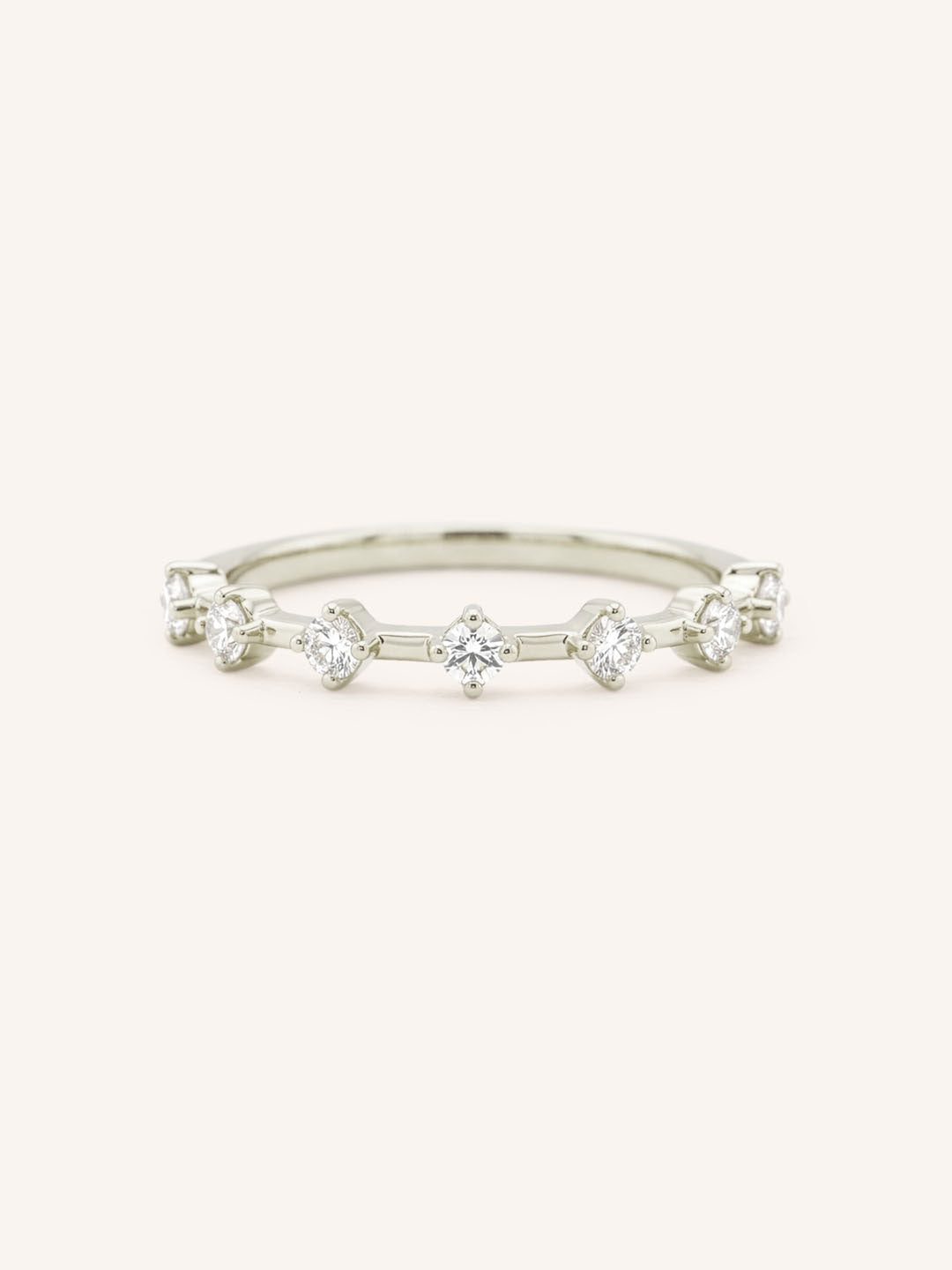 White Gold Arianna Diamond Wedding Band front view on white background
