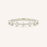 White Gold Arianna Diamond Wedding Band front view on white background