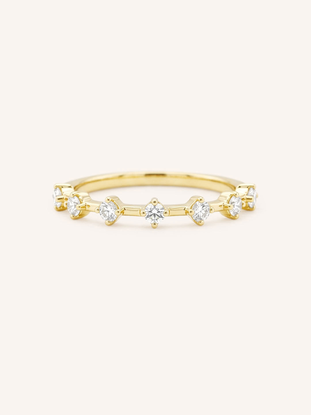 Yellow Gold Arianna Diamond Wedding Band front view on white background