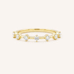 Yellow Gold Arianna Diamond Wedding Band front view on white background