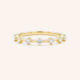 Yellow Gold Arianna Diamond Wedding Band front view on white background