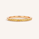 Rose Gold Citrine Birthstone Stackable Ring front view on white background