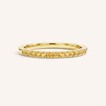 Yellow Gold Citrine Birthstone Stackable Ring front view on white background