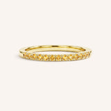 Yellow Gold Citrine Birthstone Stackable Ring front view on white background