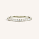 White Gold Diamond Birthstone Stackable Ring front view on white background