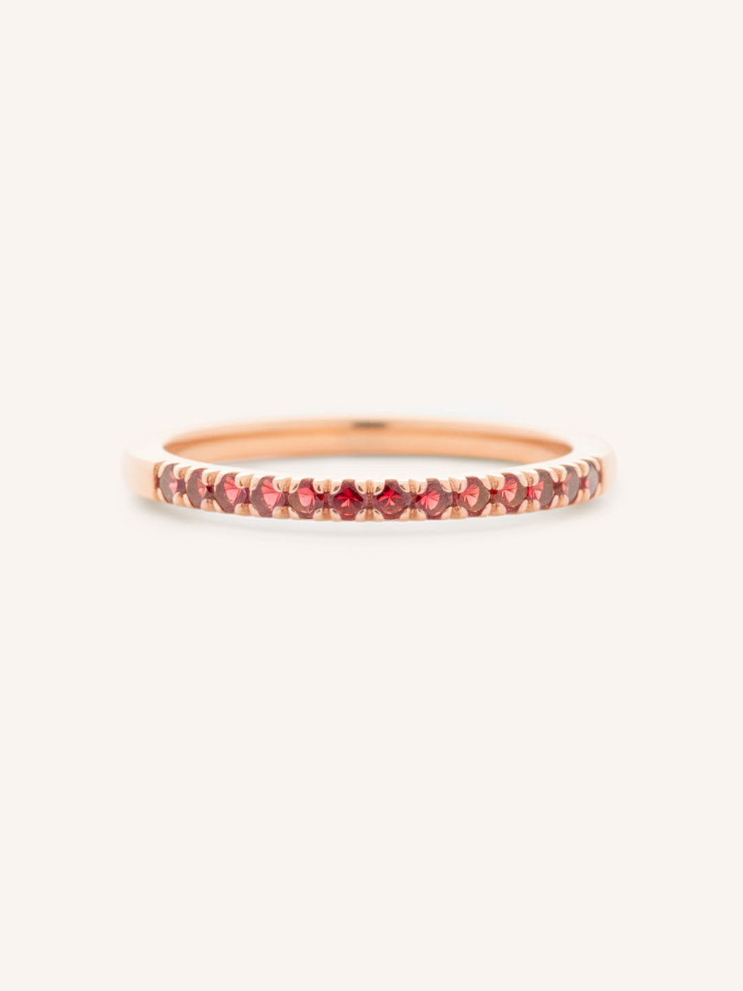 Red Garnet Birthstone Stackable Ring