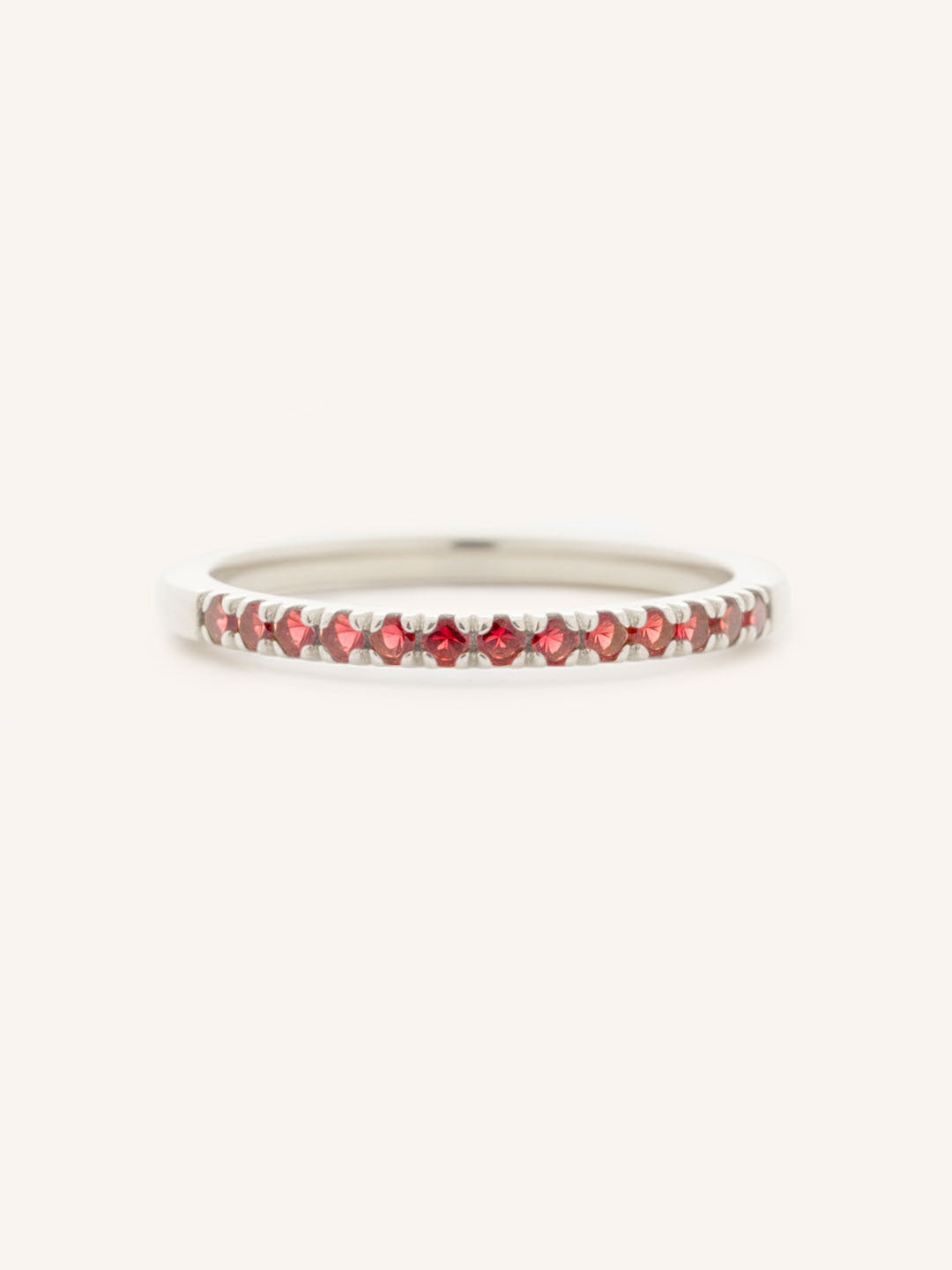 Red Garnet Birthstone Stackable Ring