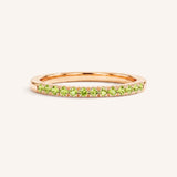 Rose Gold Peridot Birthstone Stackable Ring front view on white background