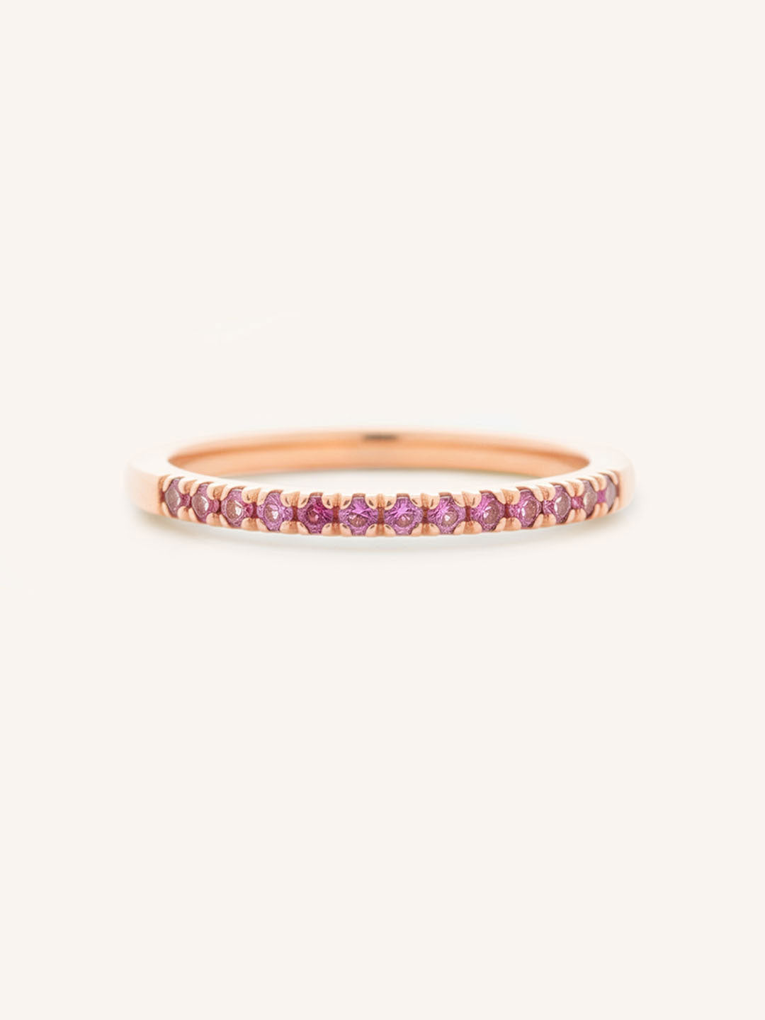 Pink Tourmaline Birthstone Stackable Ring