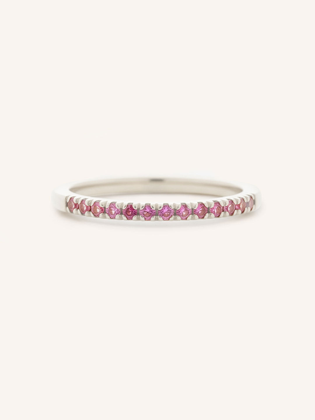 Pink Tourmaline Birthstone Stackable Ring