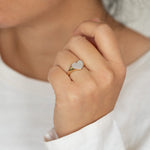 Pave Diamond Heart Signet Ring lifestyle photo worn on hand