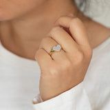 Pave Diamond Heart Signet Ring lifestyle photo worn on hand