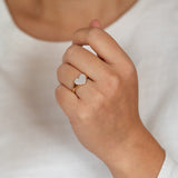 Pave Diamond Heart Signet Ring lifestyle photo worn on hand