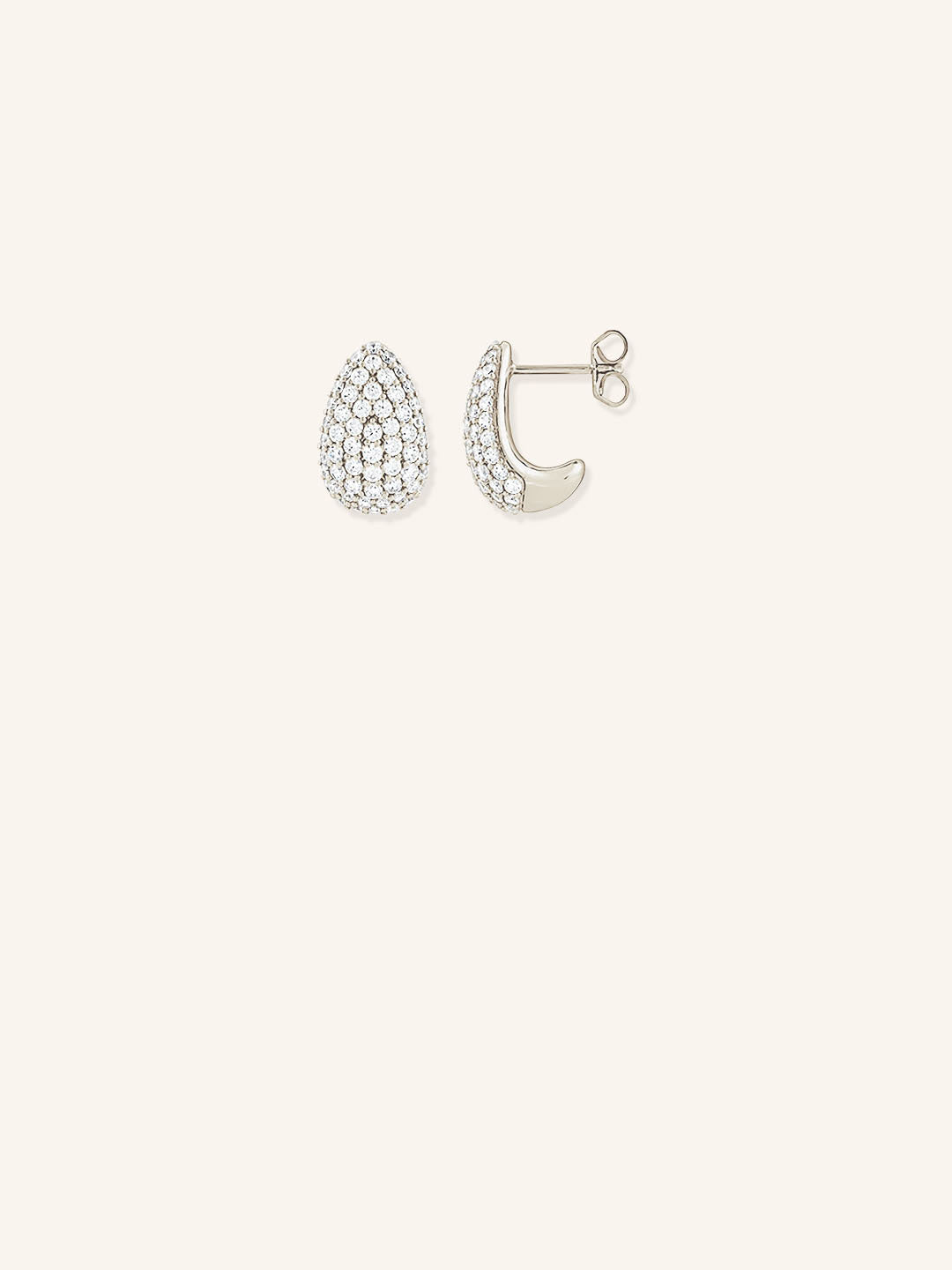 Accented Teardrop Diamond Stud Earrings