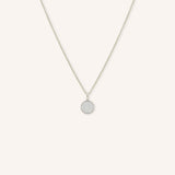 Round Diamond Pave Disc Charm Pendant Necklace