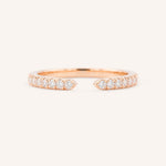 Rose Gold Minet Diamond Open Ring front view on white background