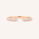 Rose Gold Minet Diamond Open Ring front view on white background