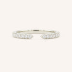 White Gold Minet Diamond Open Ring front view on white background