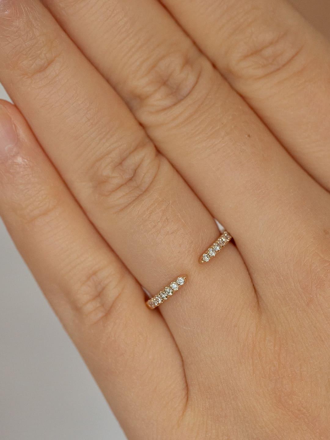 Minet Diamond Open Ring lifestyle photo worn on hand
