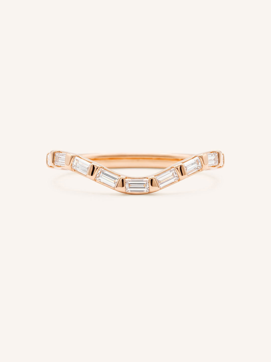 Dayton Curved Diamond Baguette Wedding Ring