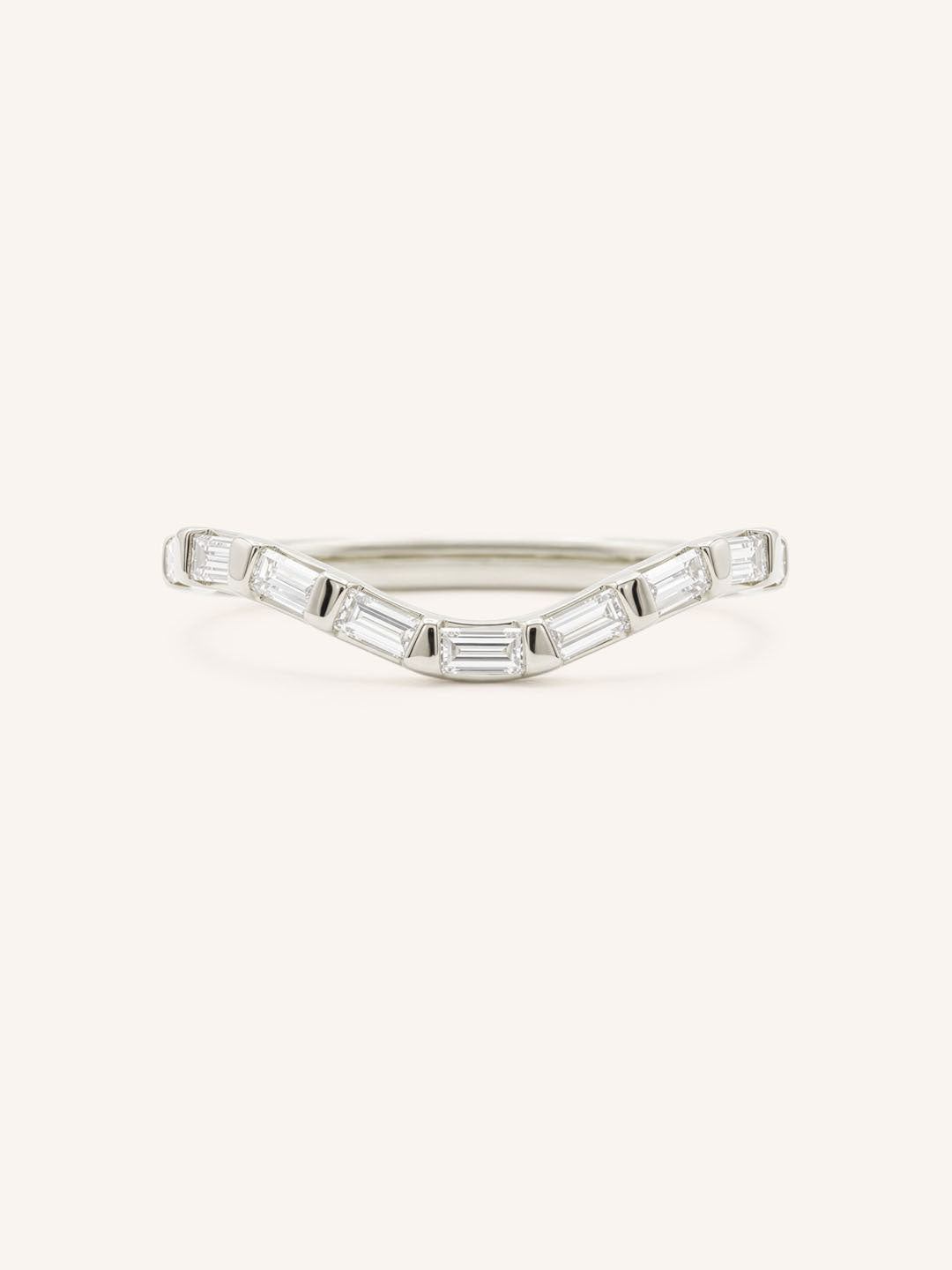 Dayton Curved Diamond Baguette Wedding Ring
