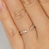 Round and Marquise Open Diamond Stack Ring