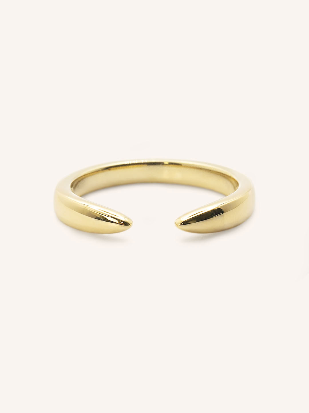 Yellow Gold Reverse Tapered Open Band front view on white background