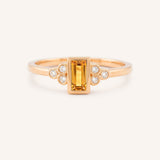 Rose Gold Abigail Citrine Diamond Accented Ring front view on white background