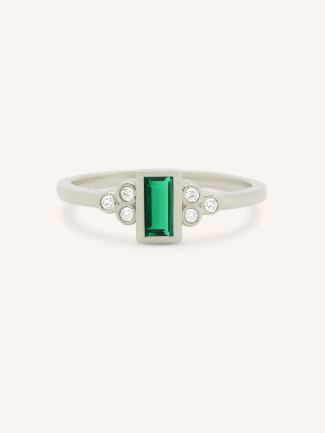 Abigail Emerald Diamond Accented Ring