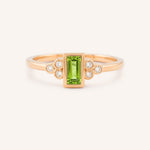 Rose Gold Abigail Peridot Diamond Accented Ring front view on white background