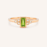 Rose Gold Abigail Peridot Diamond Accented Ring front view on white background