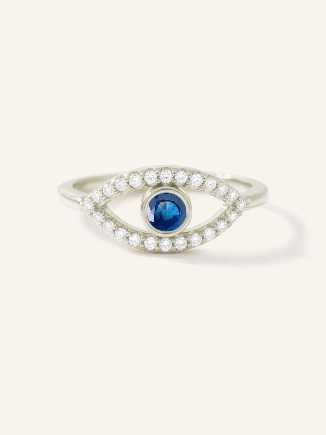 Evil Eye Sapphire Diamond Ring