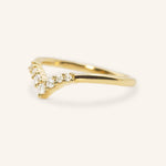 Sundown Graduated V Diamond Wedding Ring 14k yellow gold side