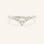 Sundown Graduated V Diamond Wedding Ring 14k white gold front