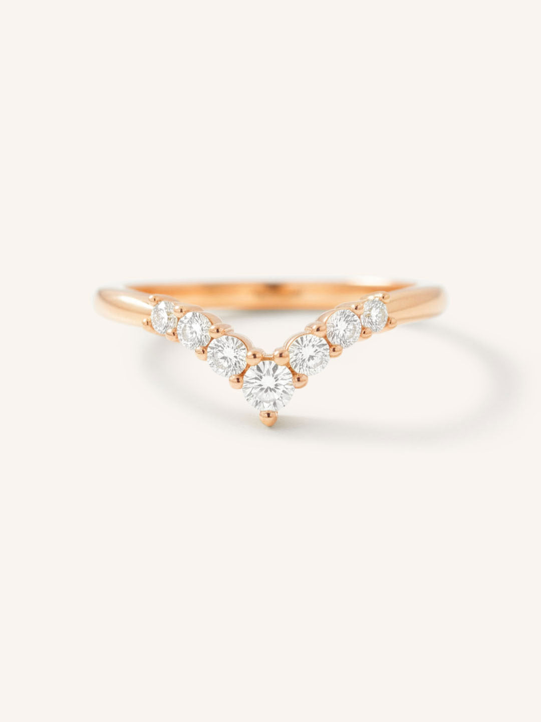 Sundown Graduated V Diamond Wedding Ring