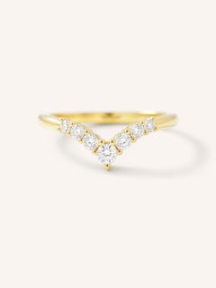 Sundown Graduated V Diamond Wedding Ring