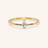 Mayers Post Aquamarine Diamond Accented Ring