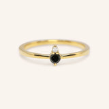 Mayers Post Black Diamond and Diamond Accented Ring