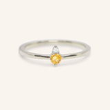 Mayers Post Citrine Diamond Accented Ring