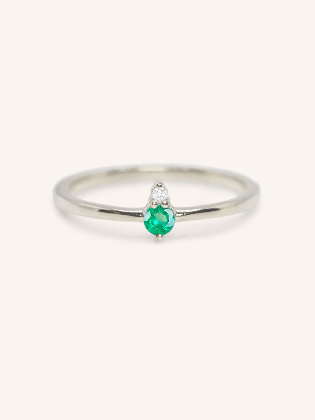 Mayers Post Emerald Diamond Accented Ring