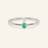 Mayers Post Emerald Diamond Accented Ring