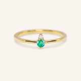 Mayers Post Emerald Diamond Accented Ring