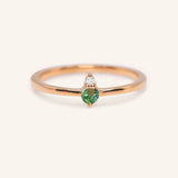 Mayers Post Green Tourmaline Diamond Accented Ring