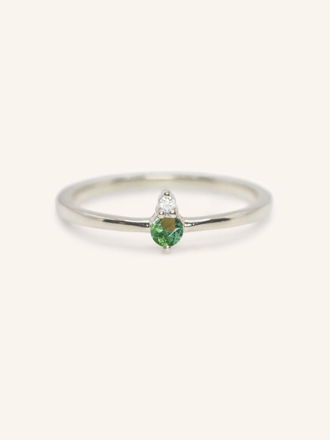 Mayers Post Green Tourmaline Diamond Accented Ring