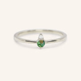 Mayers Post Green Tourmaline Diamond Accented Ring