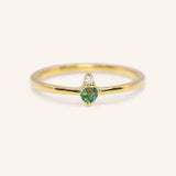 Mayers Post Green Tourmaline Diamond Accented Ring